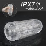 Lovesvibe Transparent Manual Male Masturbator Lifelike Textured Vagina Sucking Pocket Pussy Blowjob Stroker