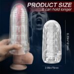 Lovesvibe Transparent Manual Male Masturbator Lifelike Textured Vagina Sucking Pocket Pussy Blowjob Stroker