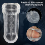 Lovesvibe Transparent Manual Male Masturbator Lifelike Textured Vagina Sucking Pocket Pussy Blowjob Stroker