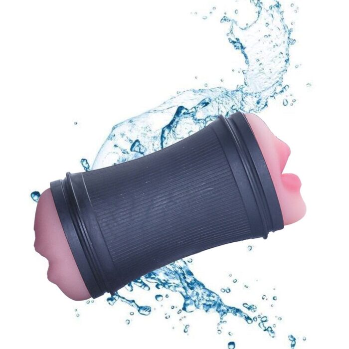 Men's Oral Sex Double Channel Male Masturbator Realistic 3D Textured Pocket Pussy Blowjob Simulator for Penis Training