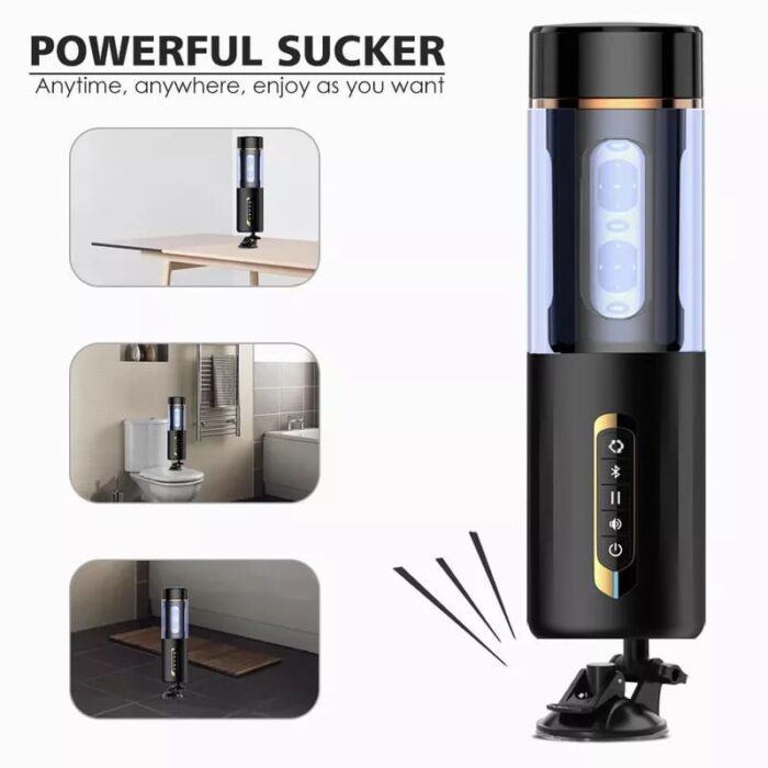 Omysky Automatic Male Masturbator with 6 Thrusting Rotation 5 Speed Modes Smart Voice Male Sex Toys with Suction Base
