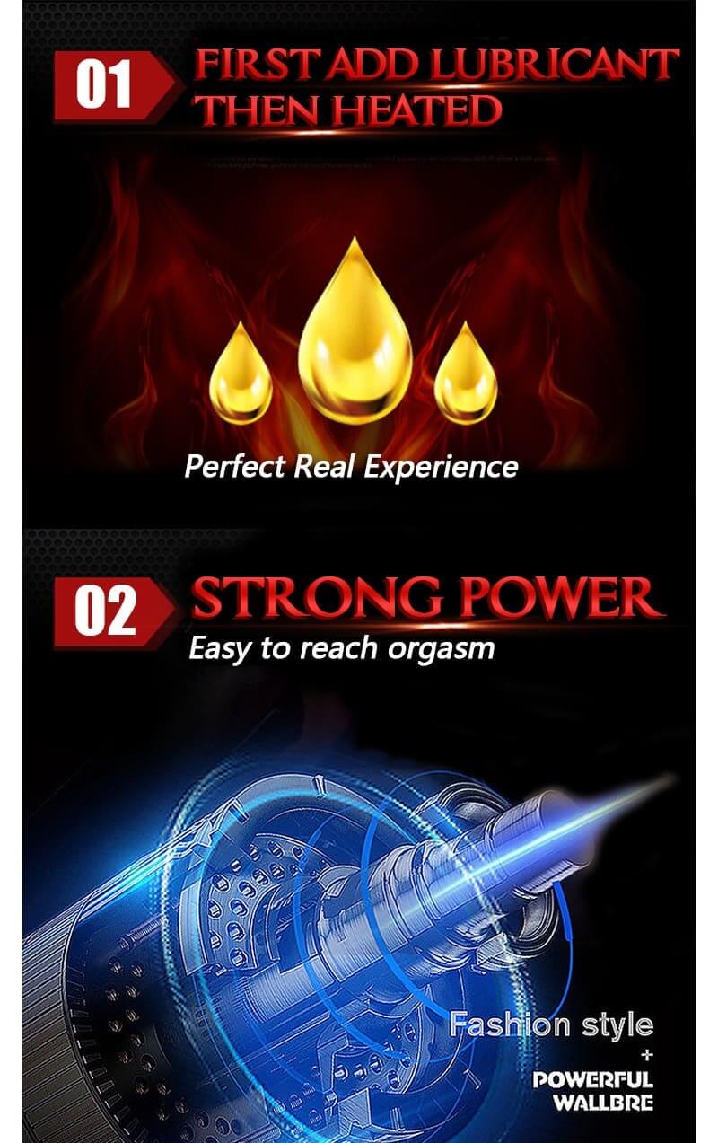 Rends Automatic Male Masturbator with 6 Telescopic Modes Soft TPE Textured Penis Sleeves Voice Heating Male Stroker