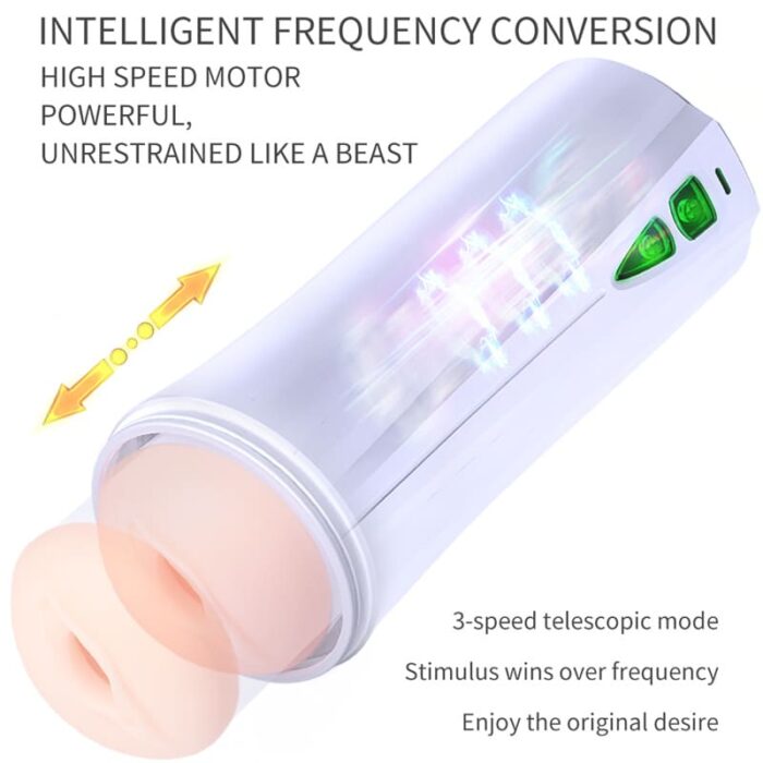 Rends Piston Automatic Male Masturbator with 10 Thrusting Vibration Modes Realistic Vagina Voice Sex Stroker
