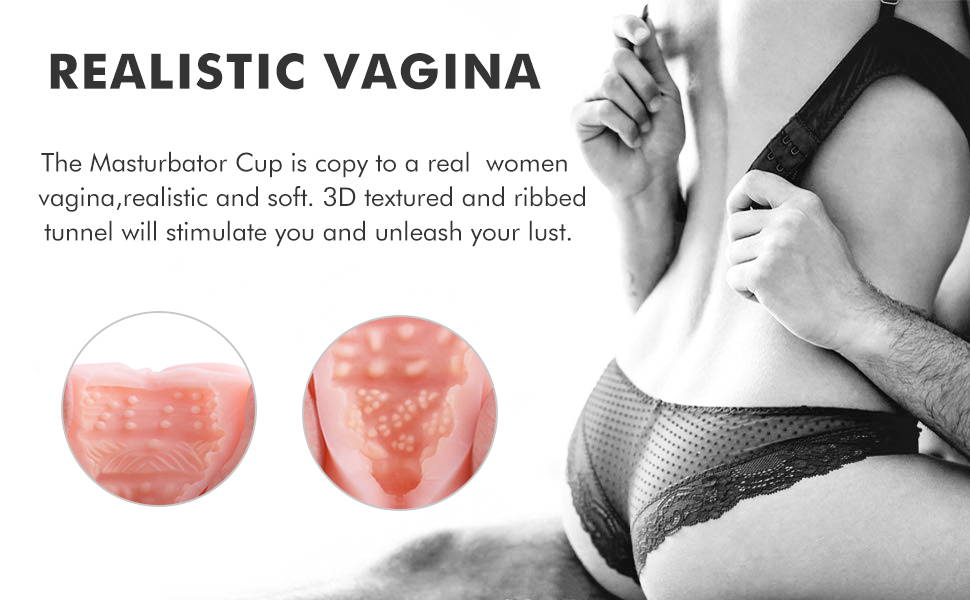 S-HANDE S167-2 Male Masturbator with 9 Vibrations 3D Realistic Texture Pocket Pussy Vagina Blowjob Simulator
