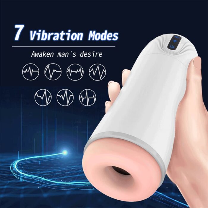 Snowstorm Automatic Male Masturbator with 10 Vibration 3 Sucking Modes 5.7 Inches Deepth 3D Textured Blowjob Sex Toys