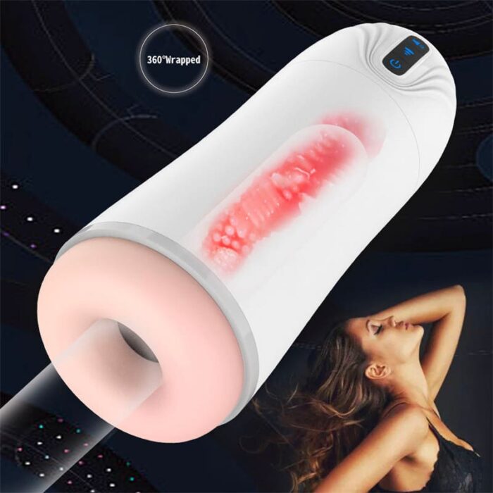 Snowstorm Automatic Male Masturbator with 10 Vibration 3 Sucking Modes 5.7 Inches Deepth 3D Textured Blowjob Sex Toys