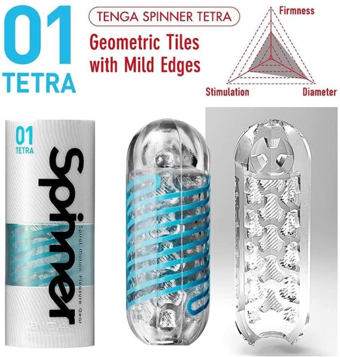 Tenga Spinner Tetra 01 Male Masturbator Cup- Reusable Spiral Motion Spiral Motion Mens Sex Toy