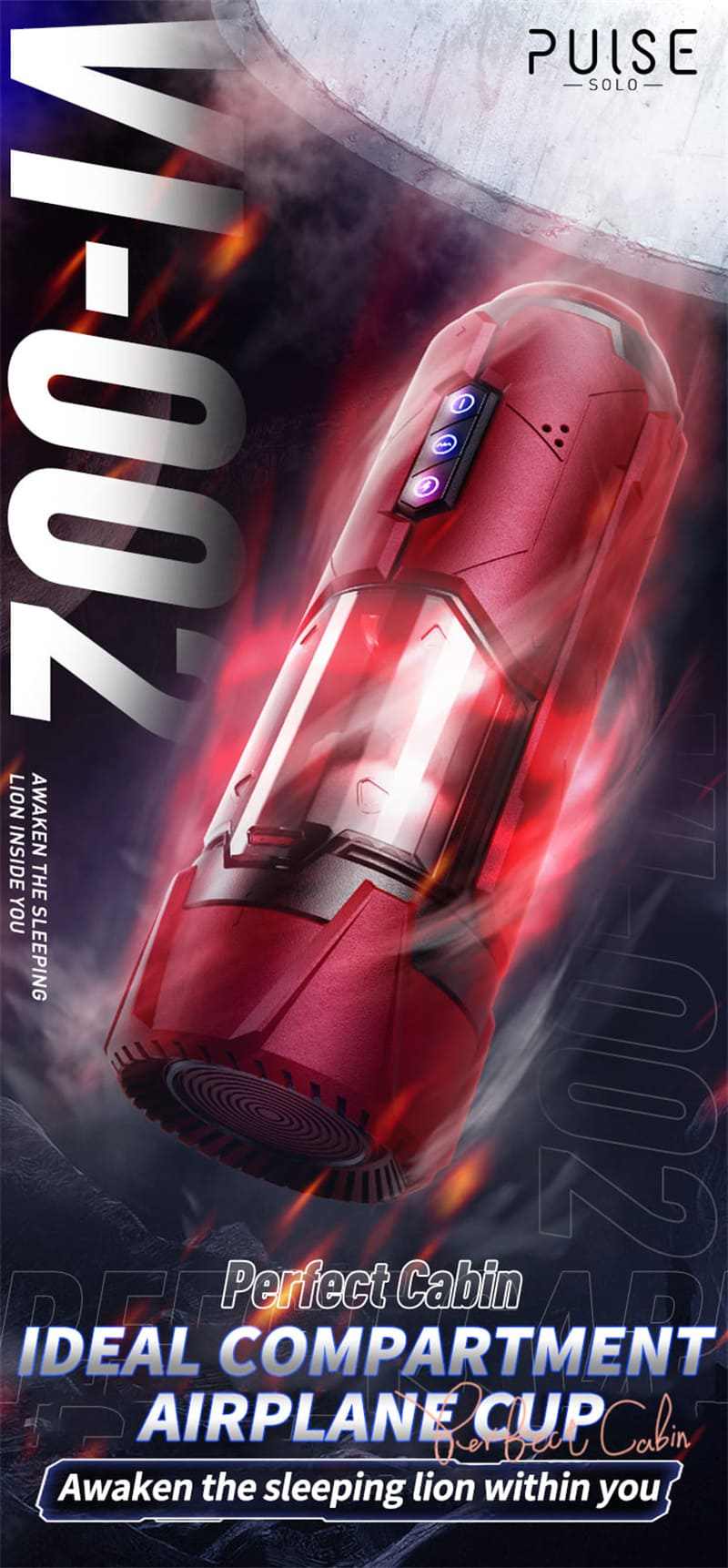 VI-002 Perfevt Cabin Automatic Male Masturbator with Penis Ring - 7 Thrusting Vibrations Electric Pocket Pussy Male Stroker