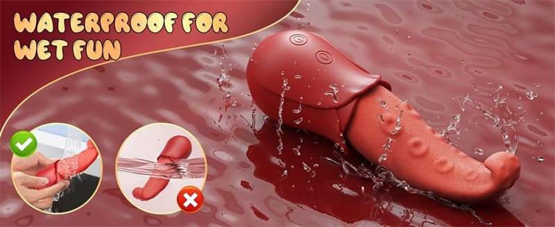 Lovesvibe Rose Vibrator with 10 Tongue Licking Tongue Vibrators Nipple Clitoral Stimulator for Women Couples Games 11