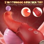 Lovesvibe Rose Vibrator with 10 Tongue Licking Tongue Vibrators Nipple Clitoral Stimulator for Women Couples Games - Image 3