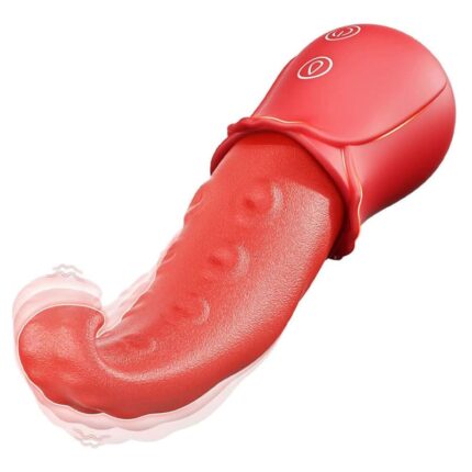 Lovesvibe Rose Vibrator with 10 Tongue Licking Tongue Vibrators Nipple Clitoral Stimulator for Women Couples Games