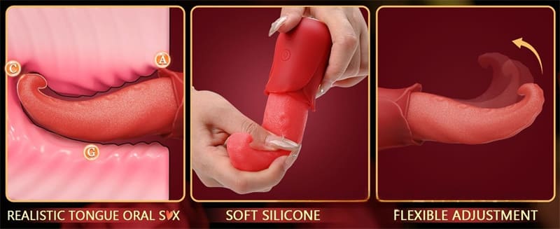 Lovesvibe Rose Vibrator with 10 Tongue Licking Tongue Vibrators Nipple Clitoral Stimulator for Women Couples Games 9