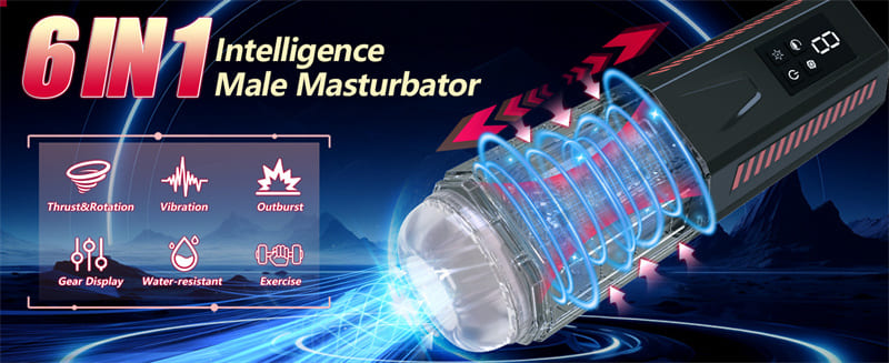 Upgrade Intelligence Male Masturbator with 7 Thrusting Rotating Vibrating Blowjob Sex Machine with LCD Display D08A 10