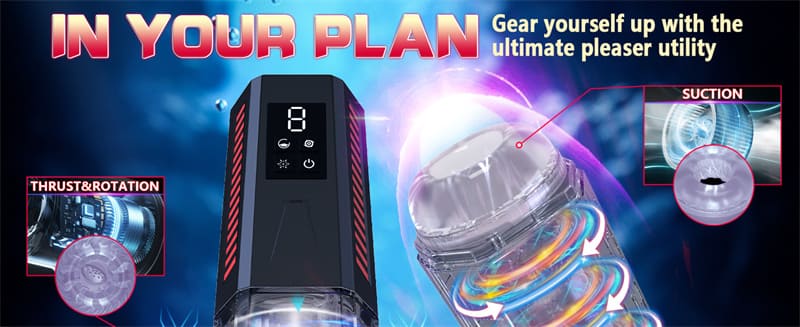 Upgrade Intelligence Male Masturbator with 7 Thrusting Rotating Vibrating Blowjob Sex Machine with LCD Display D08A 11