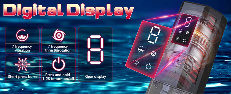 Upgrade Intelligence Male Masturbator with 7 Thrusting Rotating Vibrating Blowjob Sex Machine with LCD Display D08A 18